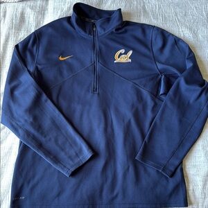 Nike Navy and Orange Cal Quarter-Zip Pullover